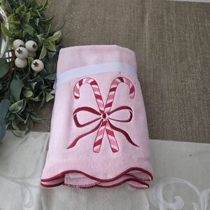 KassaDecor Pink Candy Cane Hand Towels